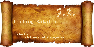 Firling Katalin névjegykártya